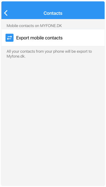 Settings for contacts in the Myfone app