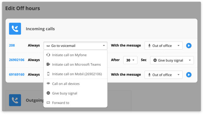 Manage your profiles and avoid calls, when you are off hours.